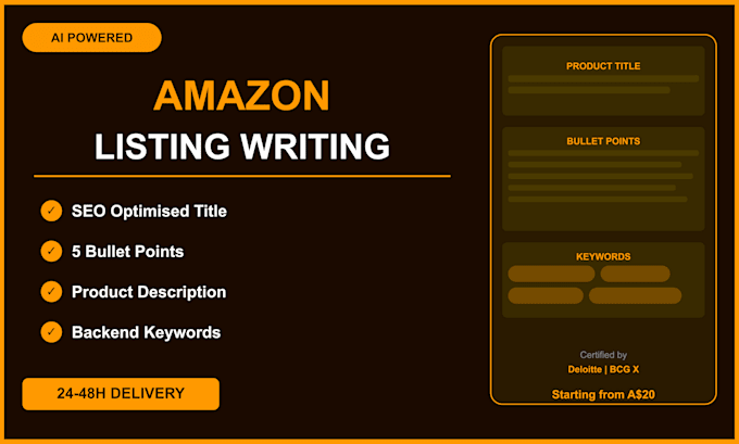 write SEO optimised amazon product listings that convert