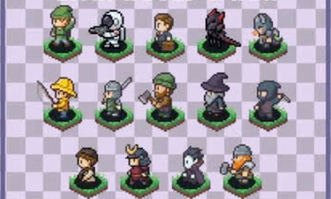 do 2d pixel character animation, sprite sheet, tileset, aseprite for video game