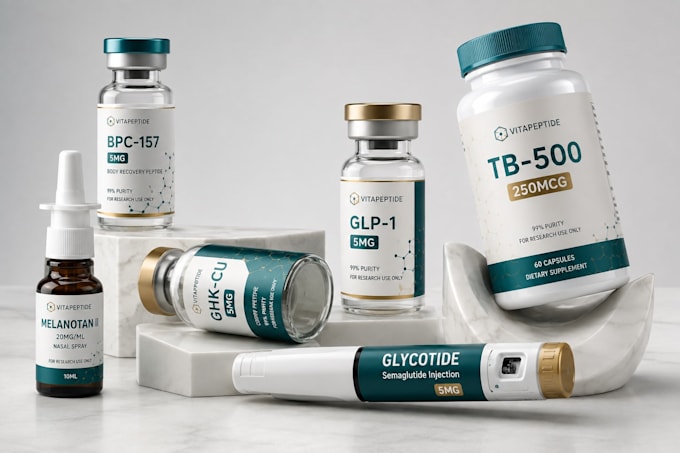design peptide label and vial label design