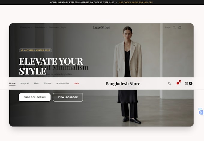 build a premium ecommerce website with react and modern UI design