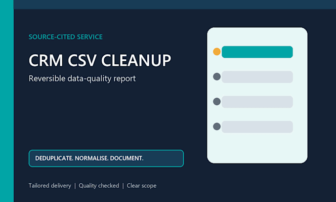 clean, deduplicate and audit your CRM CSV data