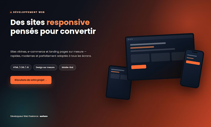 build a responsive HTML CSS landing page for your business