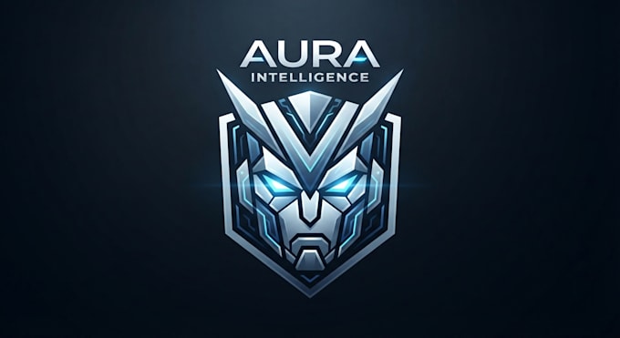 design a futuristic face robot logo