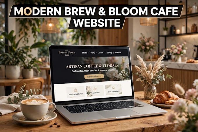 create modern cafe and coffee shop website design