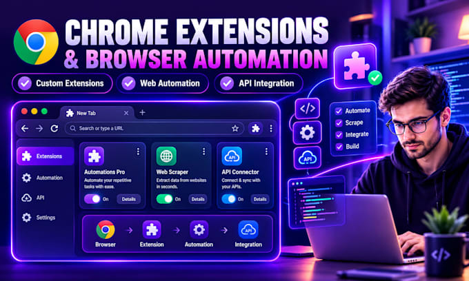 build chrome extensions and browser automation tools