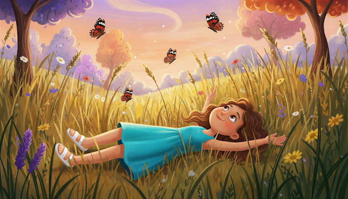 igitally paint colourful children book illustrations