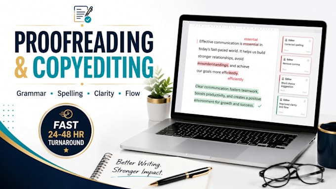 proofread and copy edit your document with a fast turnaround