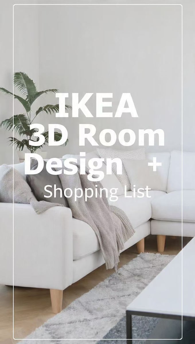 create ikea 3d room design with shopping list and renders