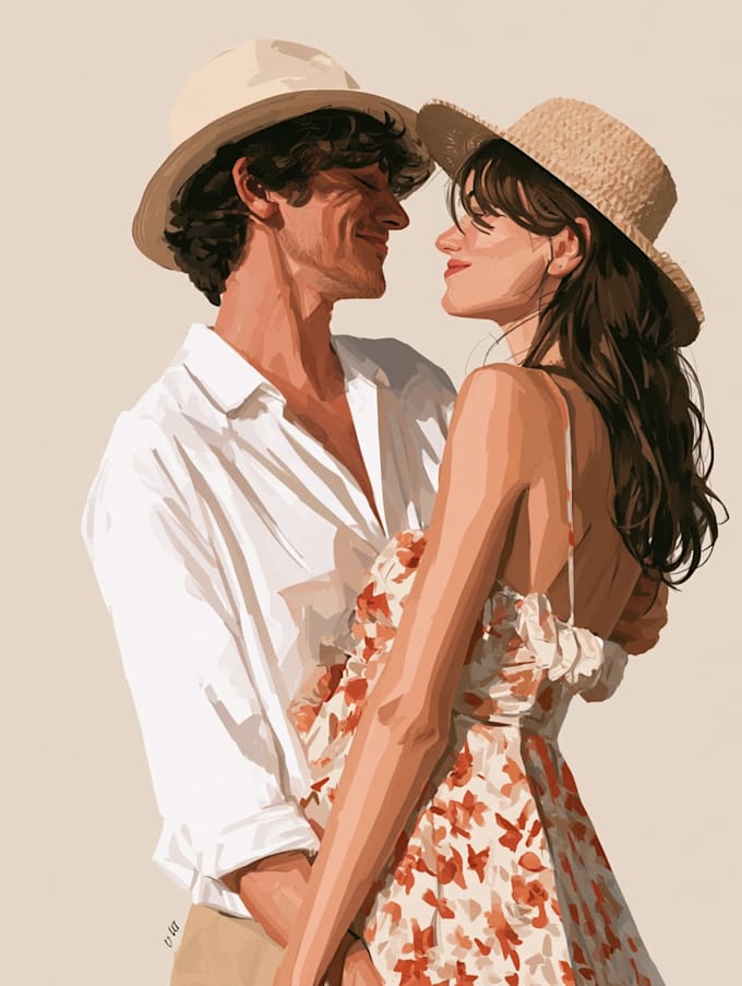 draw couple portrait illustration