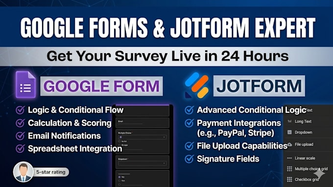 create a professional google form for survey and research