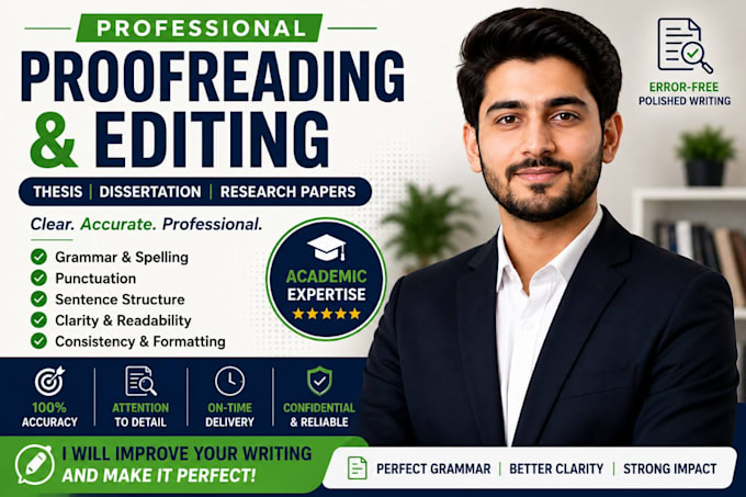 professionally proofread and edit your thesis, dissertation and research paper