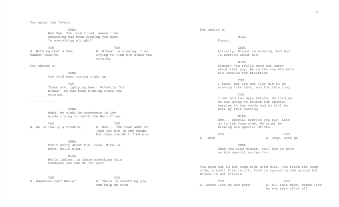 write engaging game dialogue and branching narratives