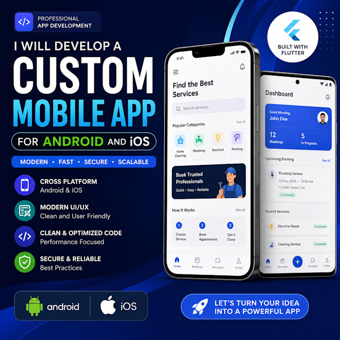 develop a custom mobile app for android and ios