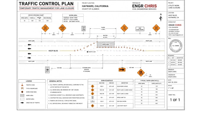 do traffic control plans for roadwork construction and permits