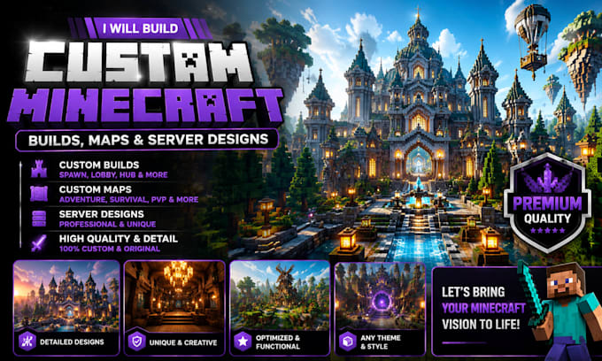 build custom minecraft server spawns, lobbies, hubs and maps