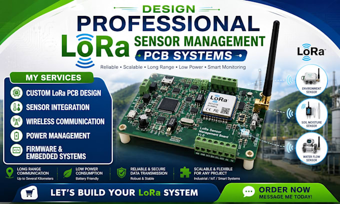 design professional lora sensor management pcb systems