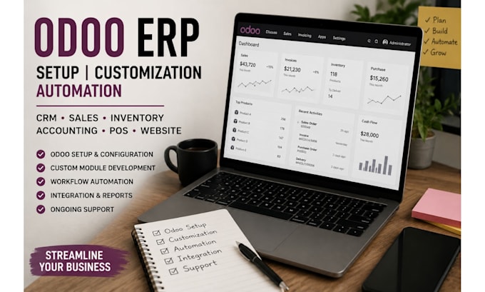 customize odoo erp, develop modules and automate workflows