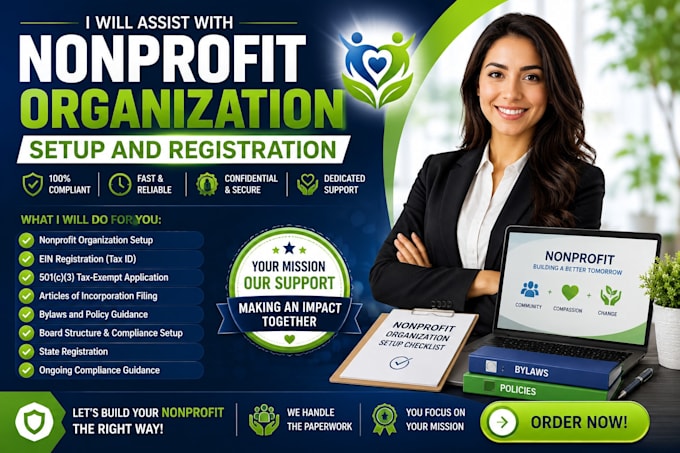 assist with nonprofit organization setup and registration