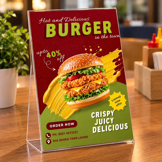 a professional promotional food flyer for your restaurant or food