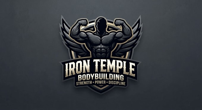 design a powerful bodybuilding logo