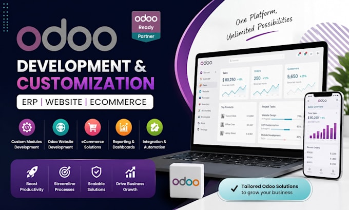 develop odoo erp, odoo website odoo ecommerce and custom modules