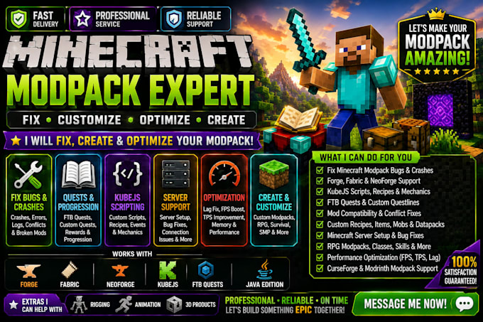 fix minecraft modpacks quests forge kubejs  server bugs minecraft server