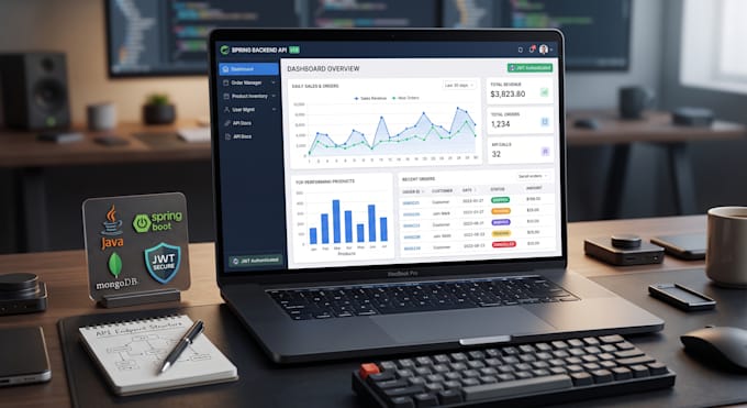 build a responsive angular dashboard or admin panel with charts and auth