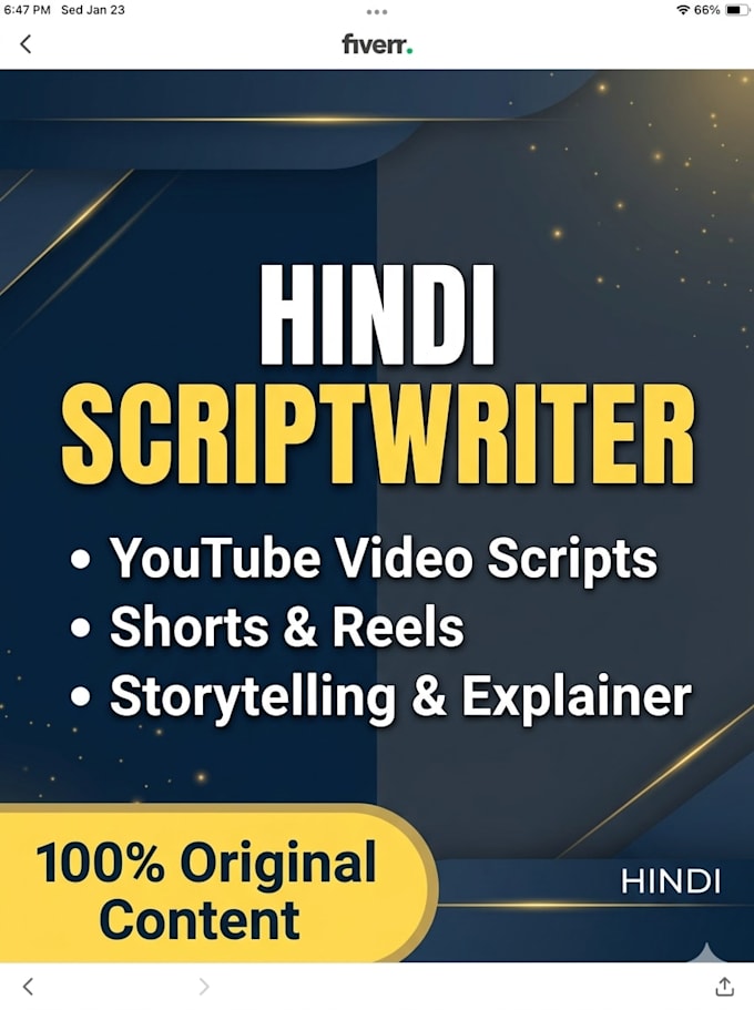 write professional youtube and video scripts in hindi