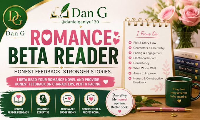 beta read your romance novel with honest feedback