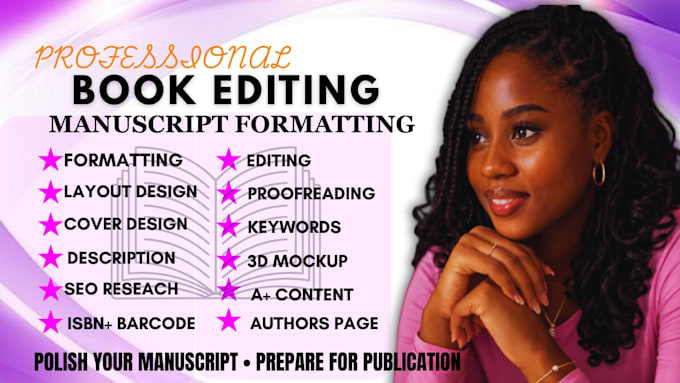 book editing and formatting, manuscript formatting and developmental book editor