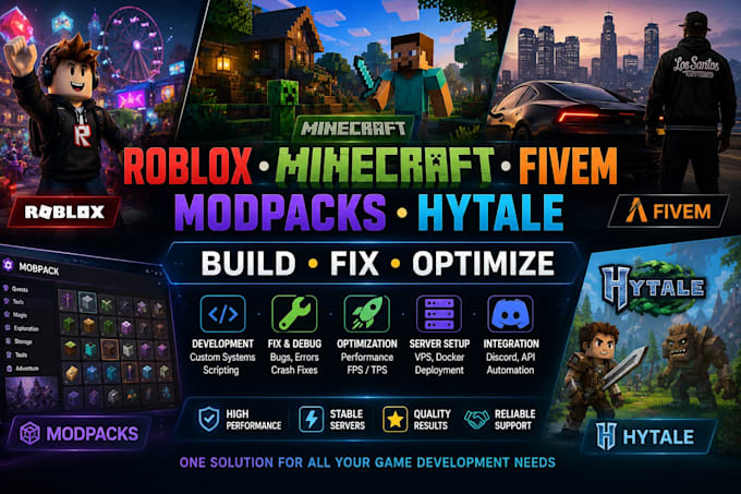 build setup minecraft fivem server modpack system plugin map hytale mod roblox