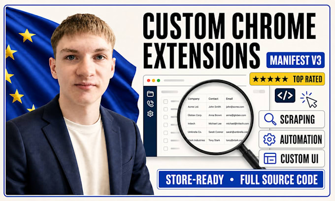 build or fix custom chrome extensions and manifest v3