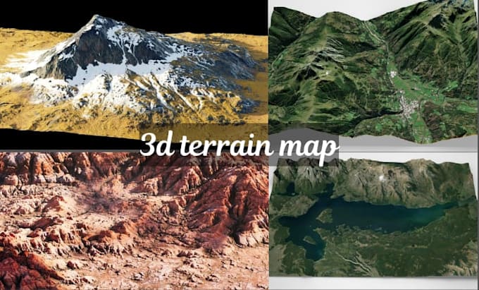 build 3d map terrain map, city map, shaded relief, landscape model, world map