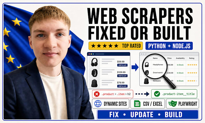 fix update or build python and nodejs web scrapers