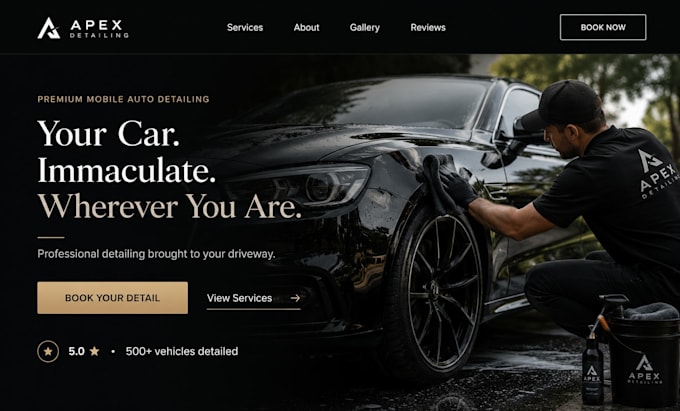 wix car detailing website squarespace mobile auto detailing website