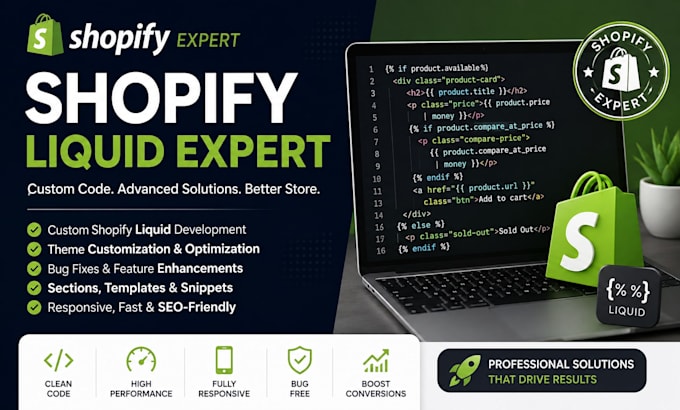 fix shopify bugs, liquid errors and custom coding, theme customization