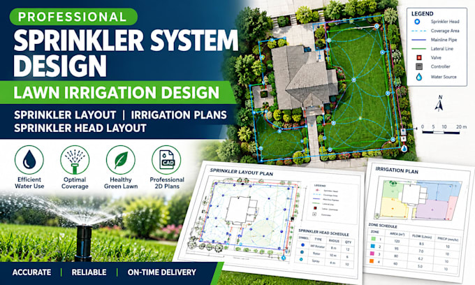 sprinkler system design lawn irrigation design sprinkler layout irrigation plans