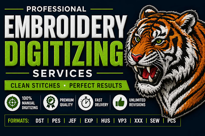 do embroidery digitizing and covert files to dst pes emb