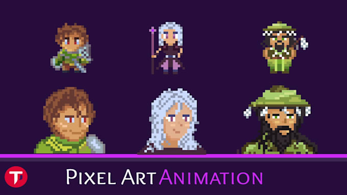 pixel art 8 16bit character for game sprite sheet animation