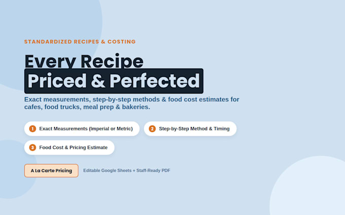 develop custom recipes for your food brand, bakery or restaurant