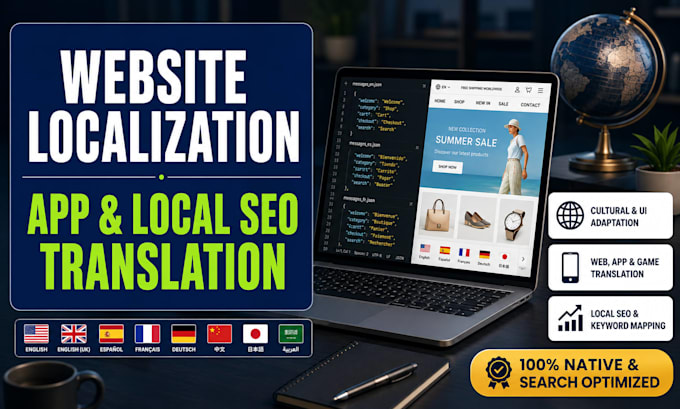 provide website localization french app translation local SEO optimization