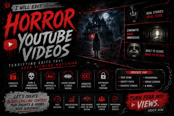 create dark cinematic horror style video for youtube