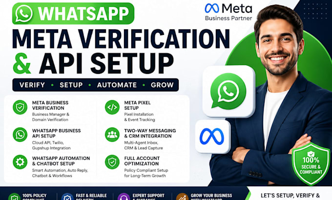 setup meta verified business account, API setup,  meta business verification