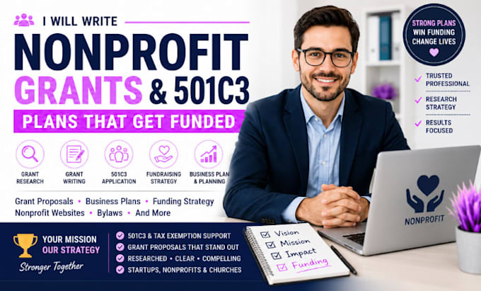 write nonprofit grants and 501c3 plans