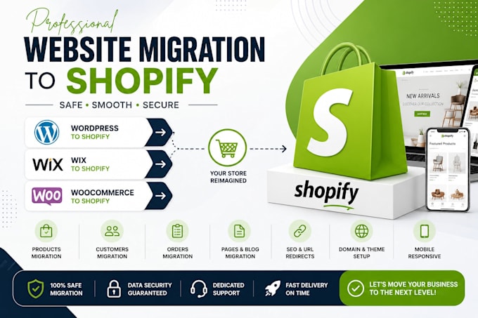 migrate wordpress to shopify wix to shopify woocommerce to shopify migration