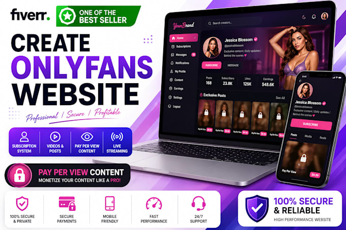 create onlyfans website with subscription, video and posts pay per view
