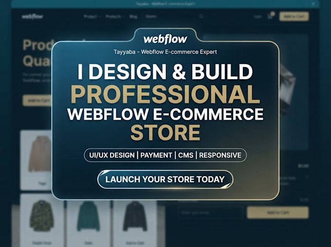 design and develop webflow e commerce store with UI UX