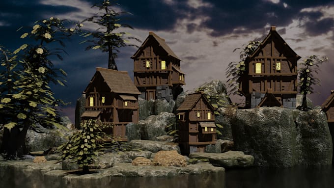 create 3d game environments level design ue5 and unity scenes game ready assets