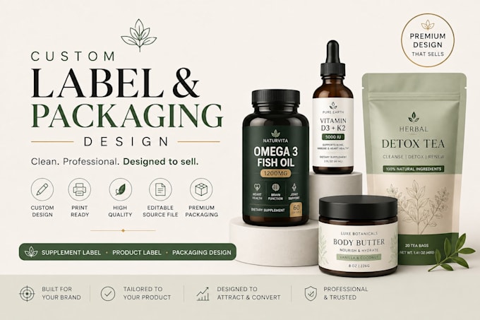 do product label packaging design supplement label design label design mockup