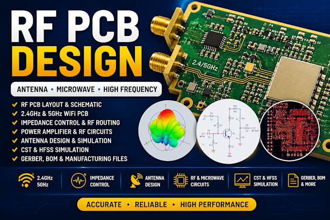 design rf pcb, microwave circuits, antennas and high frequency layouts